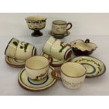 A collection of vintage Torquay motto ware china items.