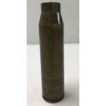 A 30mm armoured fighting vehicle (AFV) Rarden cannon shell case from a Warrior.