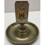 WWII style German table match box holder mounted onto an ashtray.