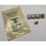 4 WWII style German army buttons in wax packet.