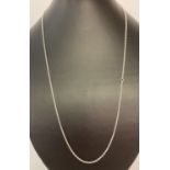 A silver belcher chain necklace by Pandora with 3 fixing rings allowing for differnent lengths.
