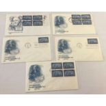 5 American "Social Security Act" first day covers dating from 1985.