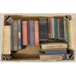 A box of vintage scientific and study reference books.