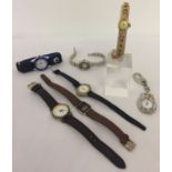 5 vintage quartz watches together with 2 mechanical watches, all in working order.