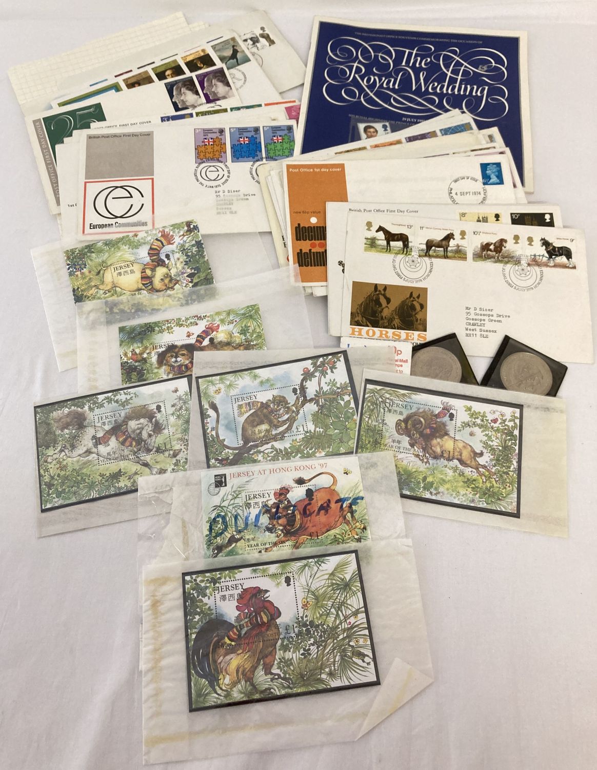 A collection of stamps and first day covers to include Jersey Chinese New Year issues.