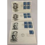 4 American first day covers from the "Honoring Robert F. Kennedy" series. Each envelope has 4 stamps