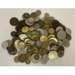 A bag of mixed French coins to include 7x Napoleon III 10 centimes coins.
