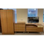 A retro 1960's style light wood bedroom suite by Avalon Yatton.