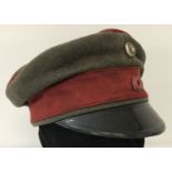 A WWI style Prussian Württemberg Field cap, in green and red felt.