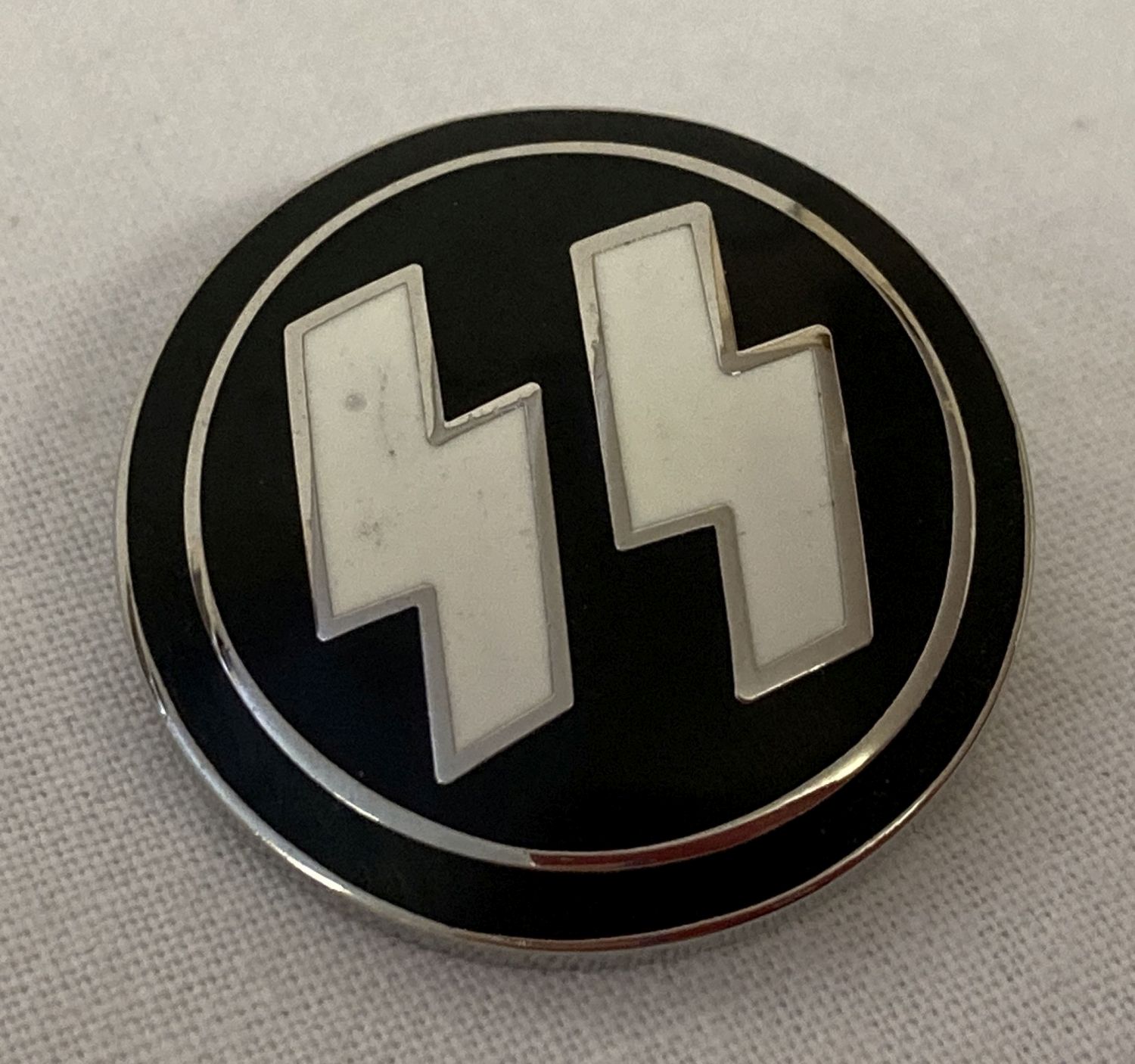 A modern German SS lapel pin back badge.