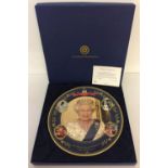 A Large boxed "Long To Reign Over US" ceramic commemorative plate by The Bradford Exchange.