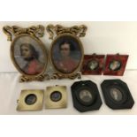 A collection of 8 framed and glazed miniature portraits.
