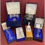 6 boxed commemorative Items. 5 glass & crystal Royal commemorative items.