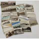 Approx. 100 vintage postcards depicting ships and boats.