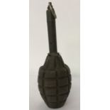 A WWII style US Mk II Pineapple hand grenade (inert) with an OSS Booby trap pull fuse.