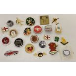 A collection of vintage and modern pin badges.