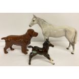 3 Beswick ceramic animal figurines.