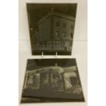 2 Victorian/Edwardian large glass plate negatives featuring shop fronts.