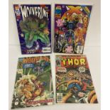 4 Comic Books by Marvel Comics: The Might Thor #256, X-Man #15, Wolverine #41 & #100.