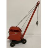 A vintage 1960's Tri-ang painted steel 4 ton Jones mobile crane, KL44.