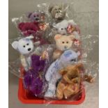 20 TY Beanie Baby bears with original tags to include Christmas and Halloween bears, 1 a/f.