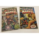 2 Captain Marvel Comic Books: Issues #26 (May 1973) & #42 (Jan 1975).