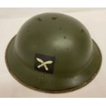 A WWII style British helmet issued to a Gurkha unit.
