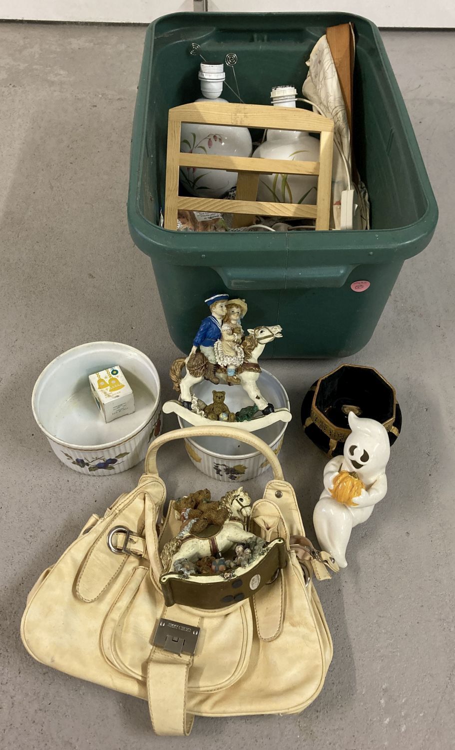 A box of assorted misc. items to include ceramics.