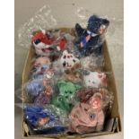 20 TY Beanie Baby bears with original tags and clear packaging. Mostly USA themed.