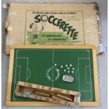 A vintage magnetic Soccerette game with original box by Soccerette Ltd, Newmarket, Suffolk.