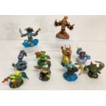 10 Skylanders interactive play pieces from Swap Force and Sypro's Adventure.