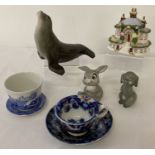 A small quantity of assorted vintage ceramics to include: Coalport, Spode and Lomonosov.