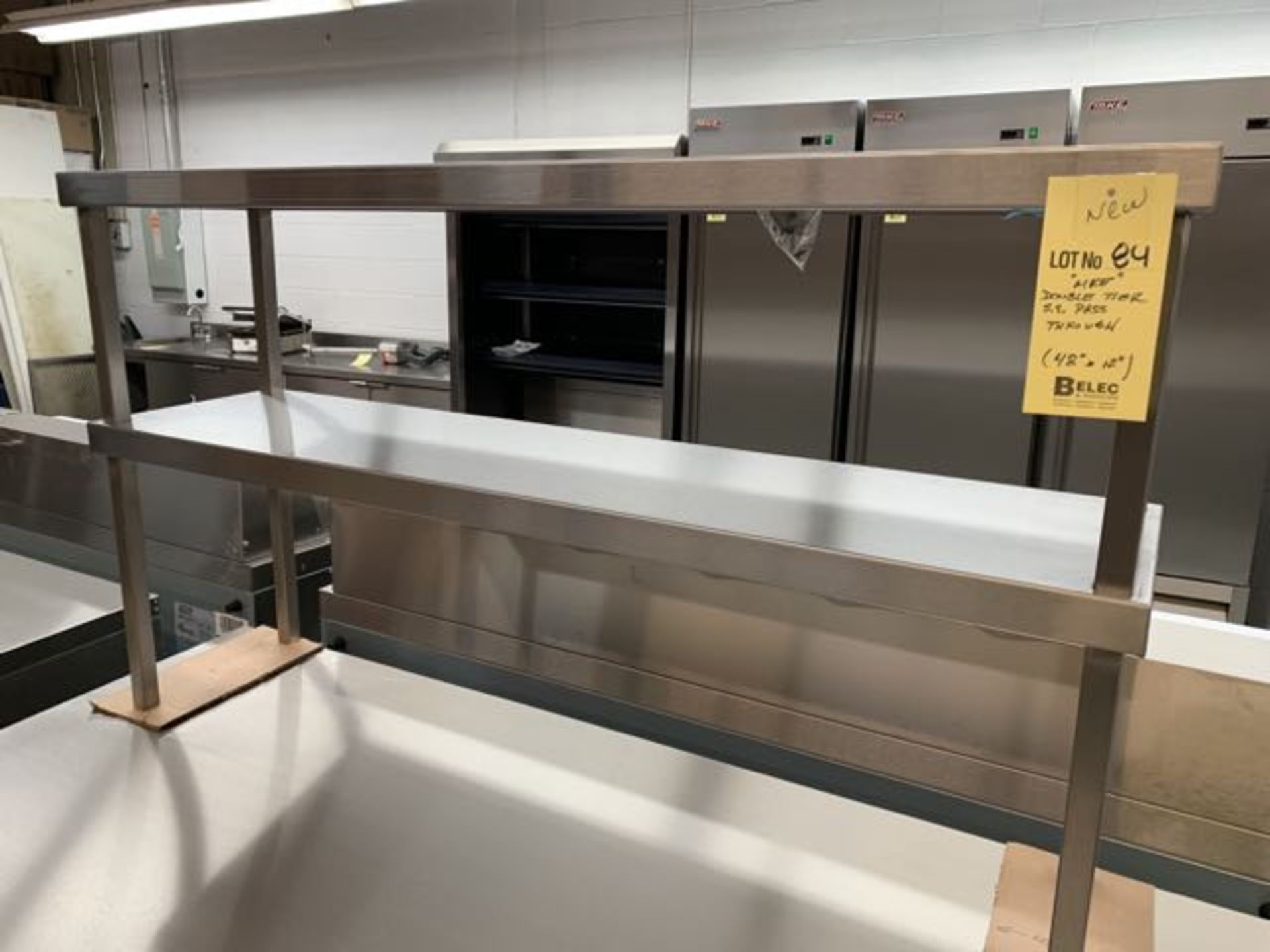 Tablette PASSE PLAT- MKE - neuve - double - acier inox 48x12"