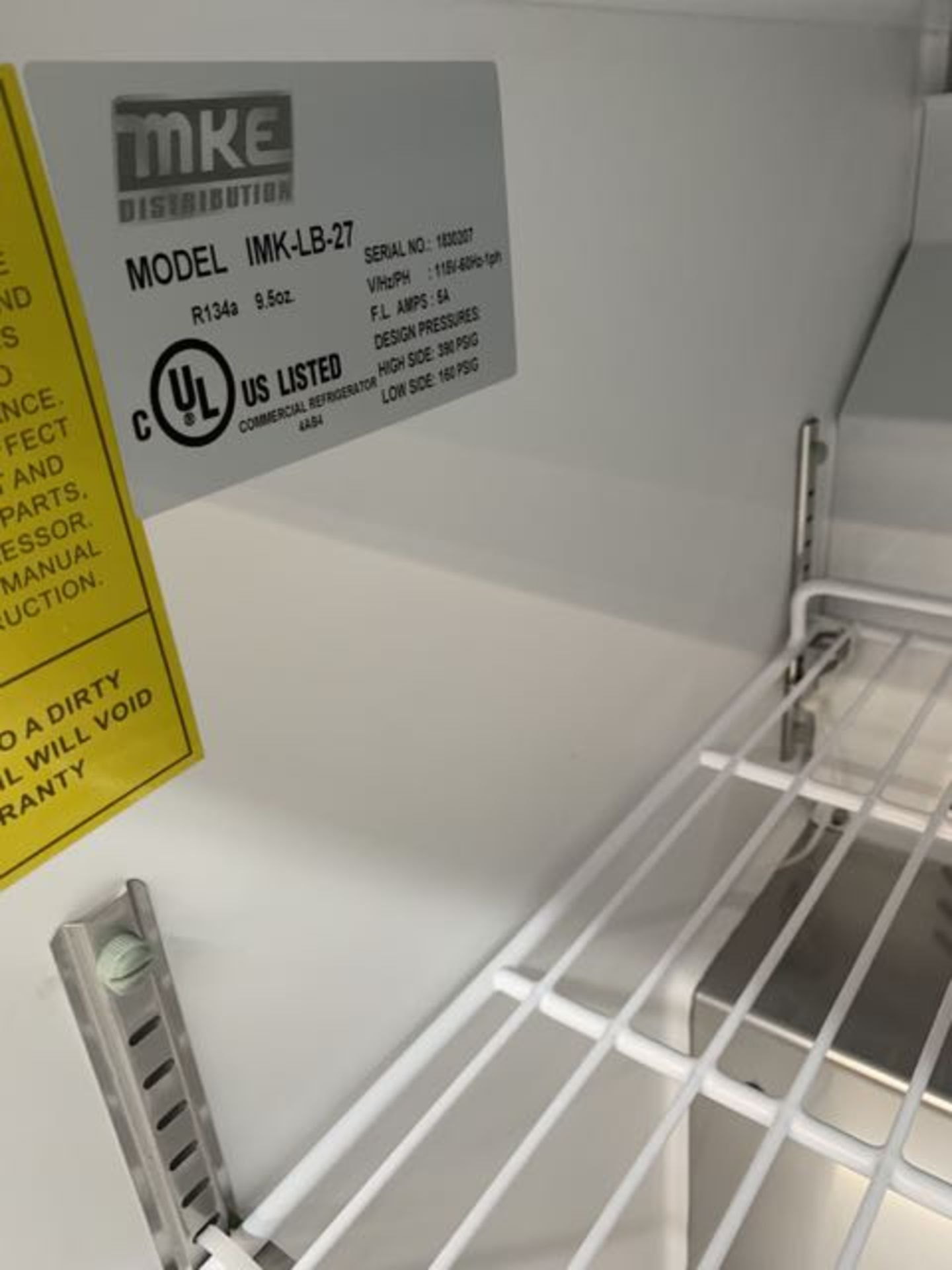 Réfrigérateur sous comptoir MKE - NEUF - 1 porte S/S # LB-27 , 28 x 30 - Image 5 of 5