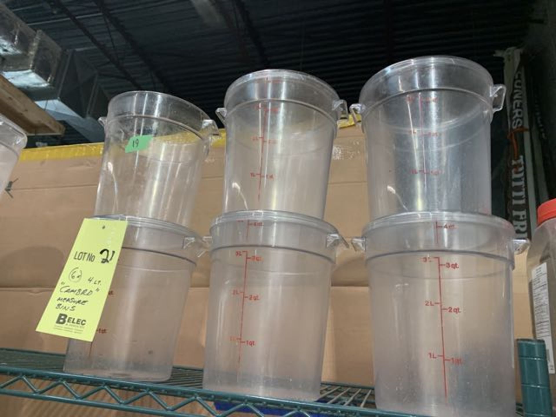 (6) CAMBRO bacs à mesurer, 4 Litres