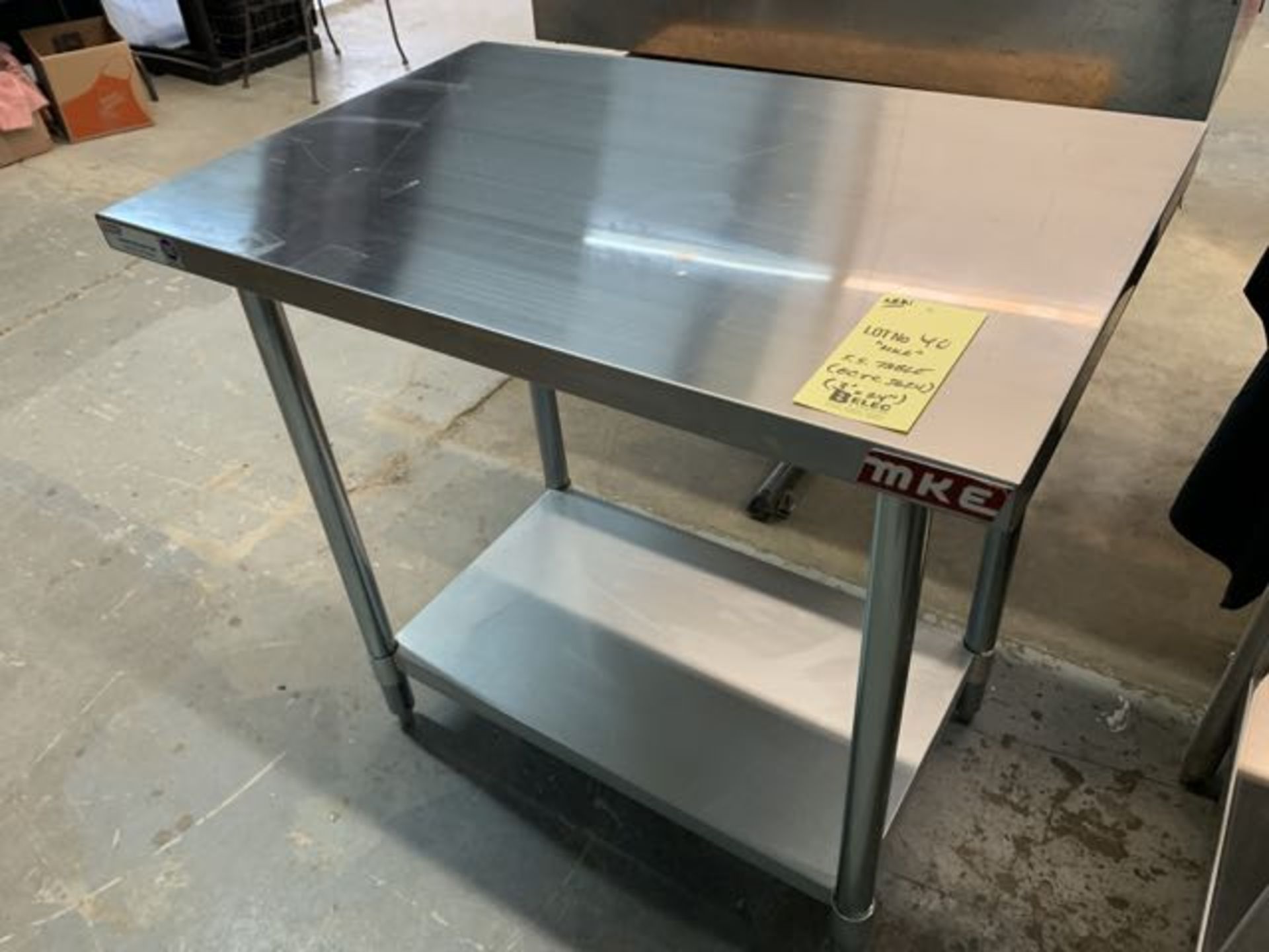 Table de travail MKE acier inox # ECTC 3624 - 36'' x 24" - NEUVE