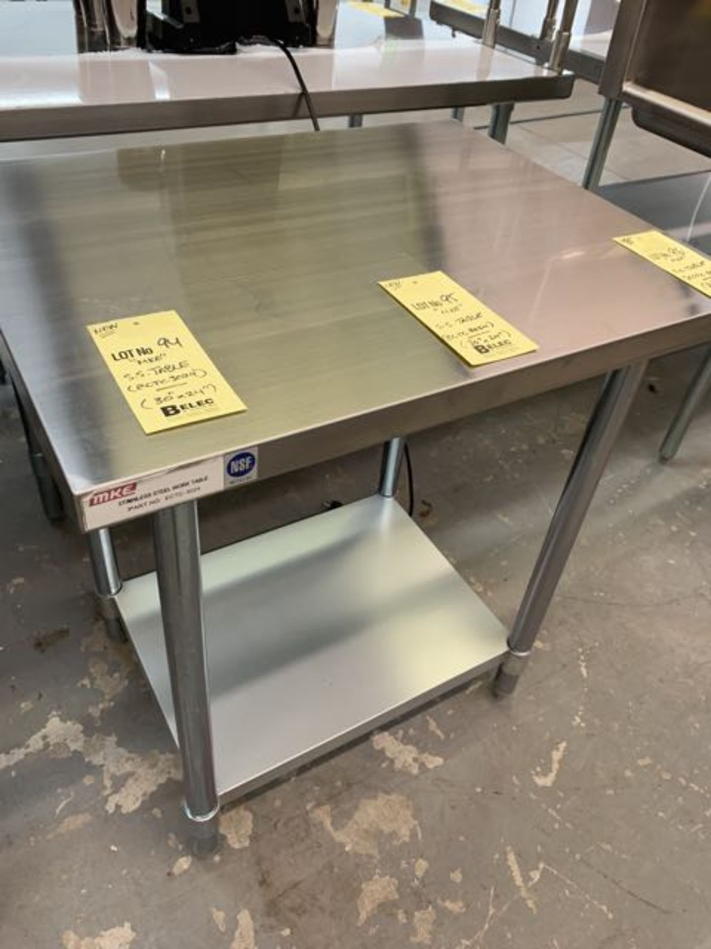 Table de travail MKE acier inox # ECTC 3024 - 30'' x 24" - NEUVE