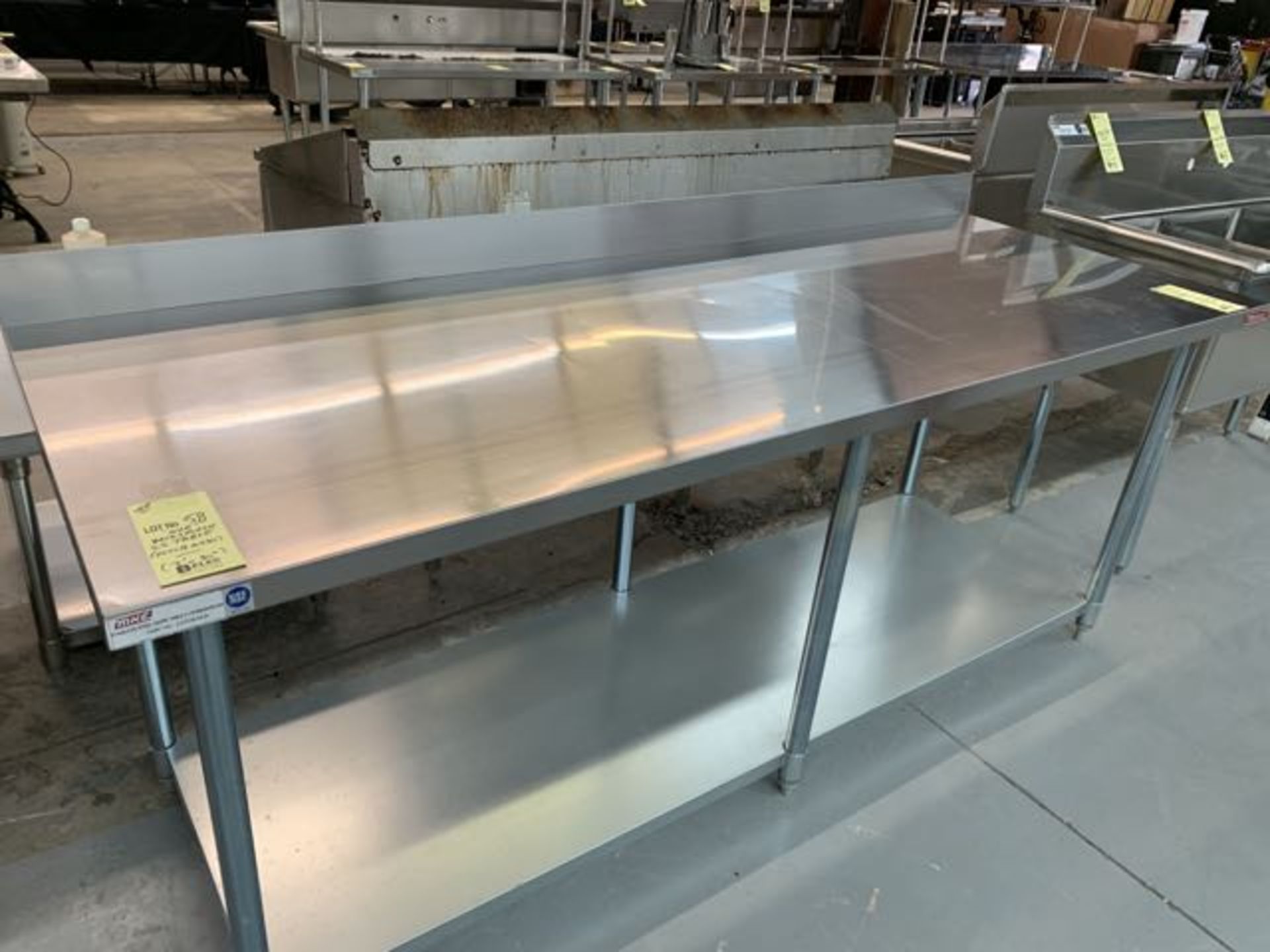 Table de travail a / dos MKE acier inox # ECTCB 8430 - 84'' x 30'' - NEUVE