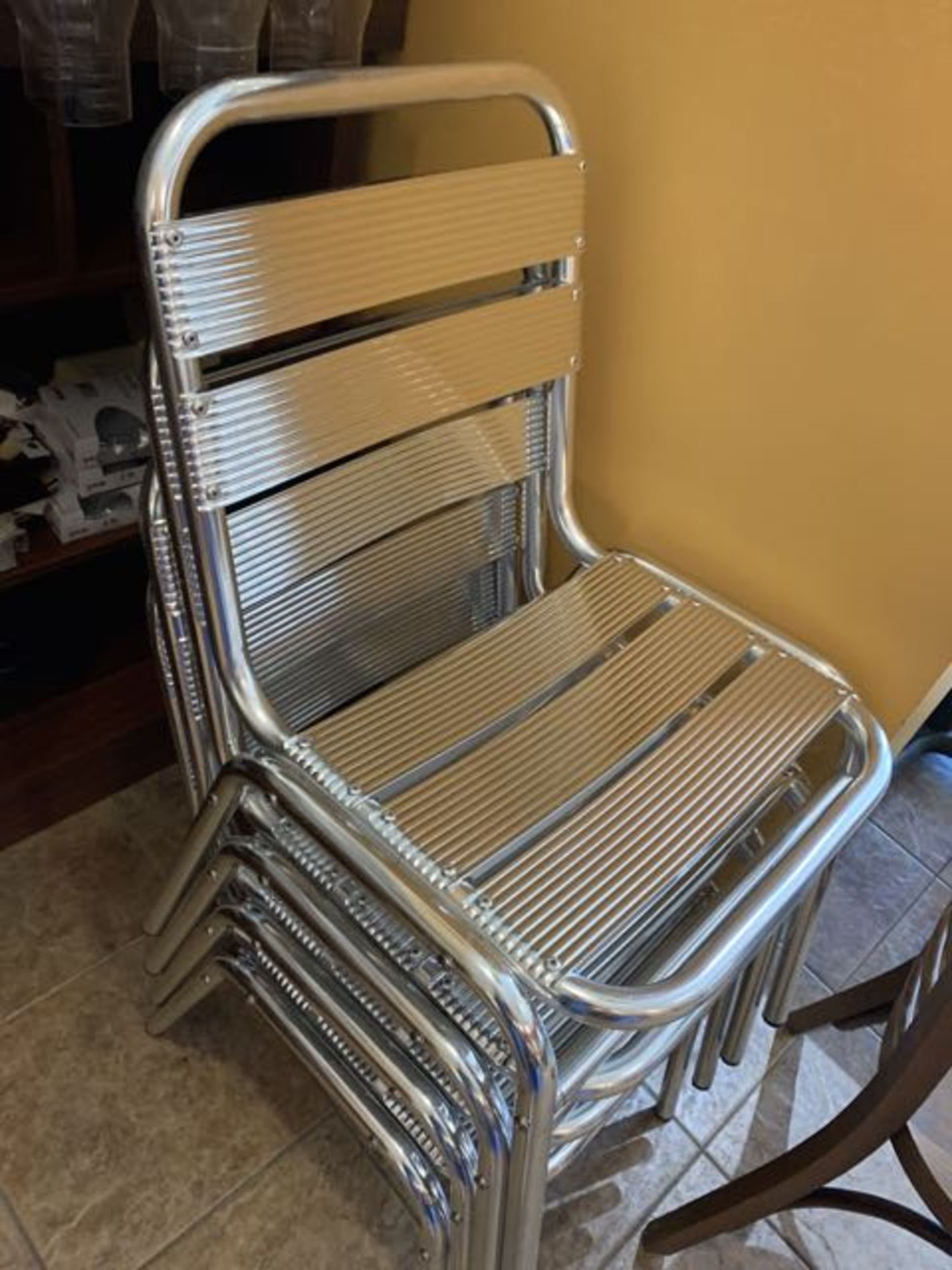 (4) Chaises aluminium