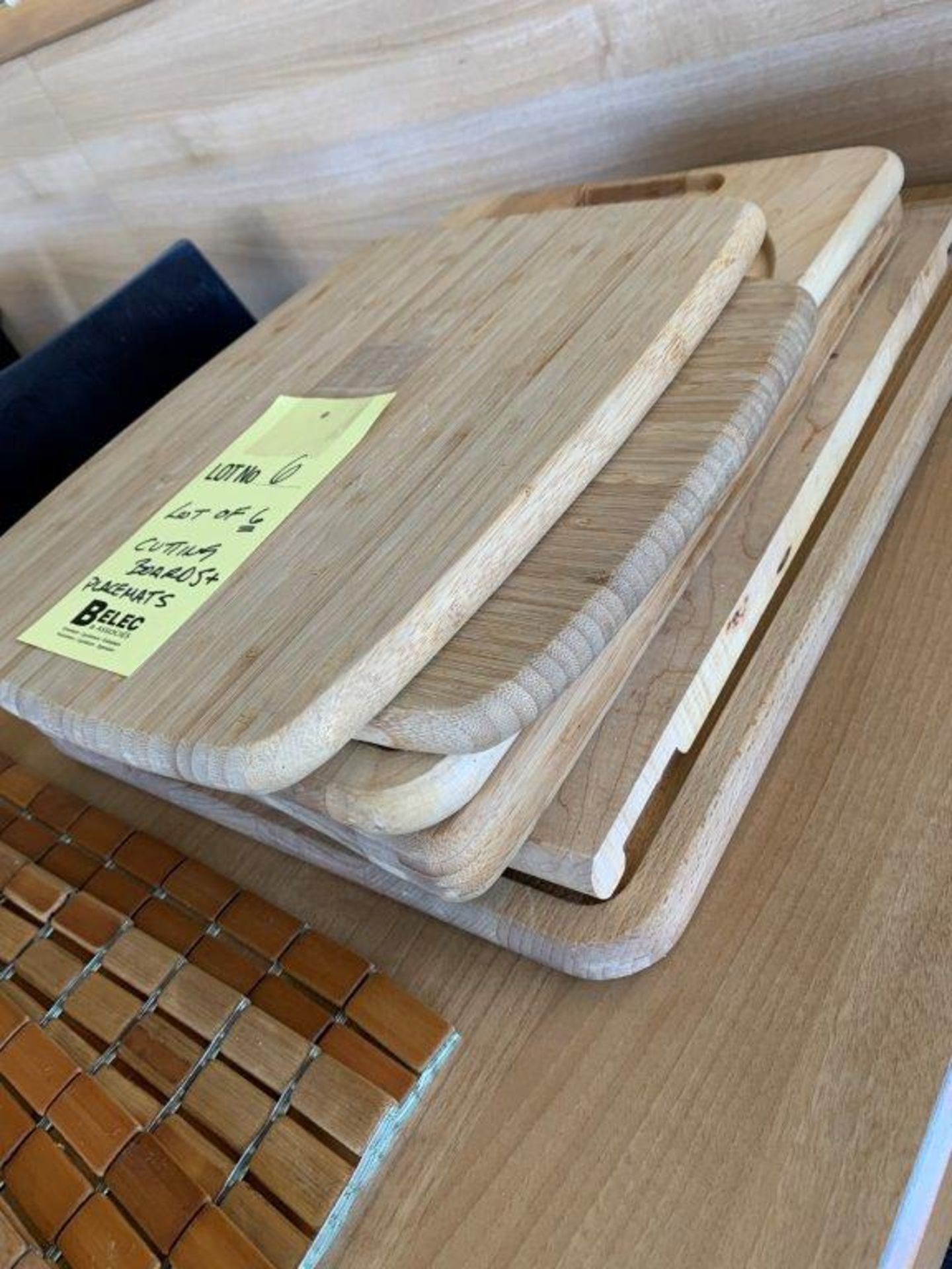 Lot de 6 planches à decouper et napperons bois