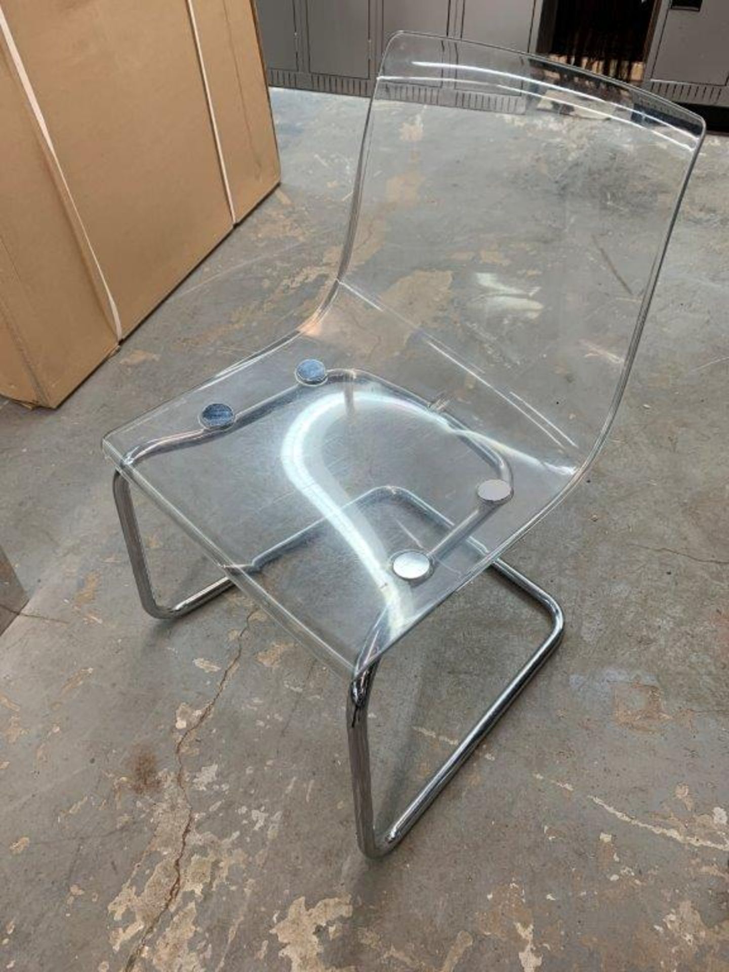 (4) Chaises Retro PLEXI / metal / chrome - QUANTITÉ x prix misé