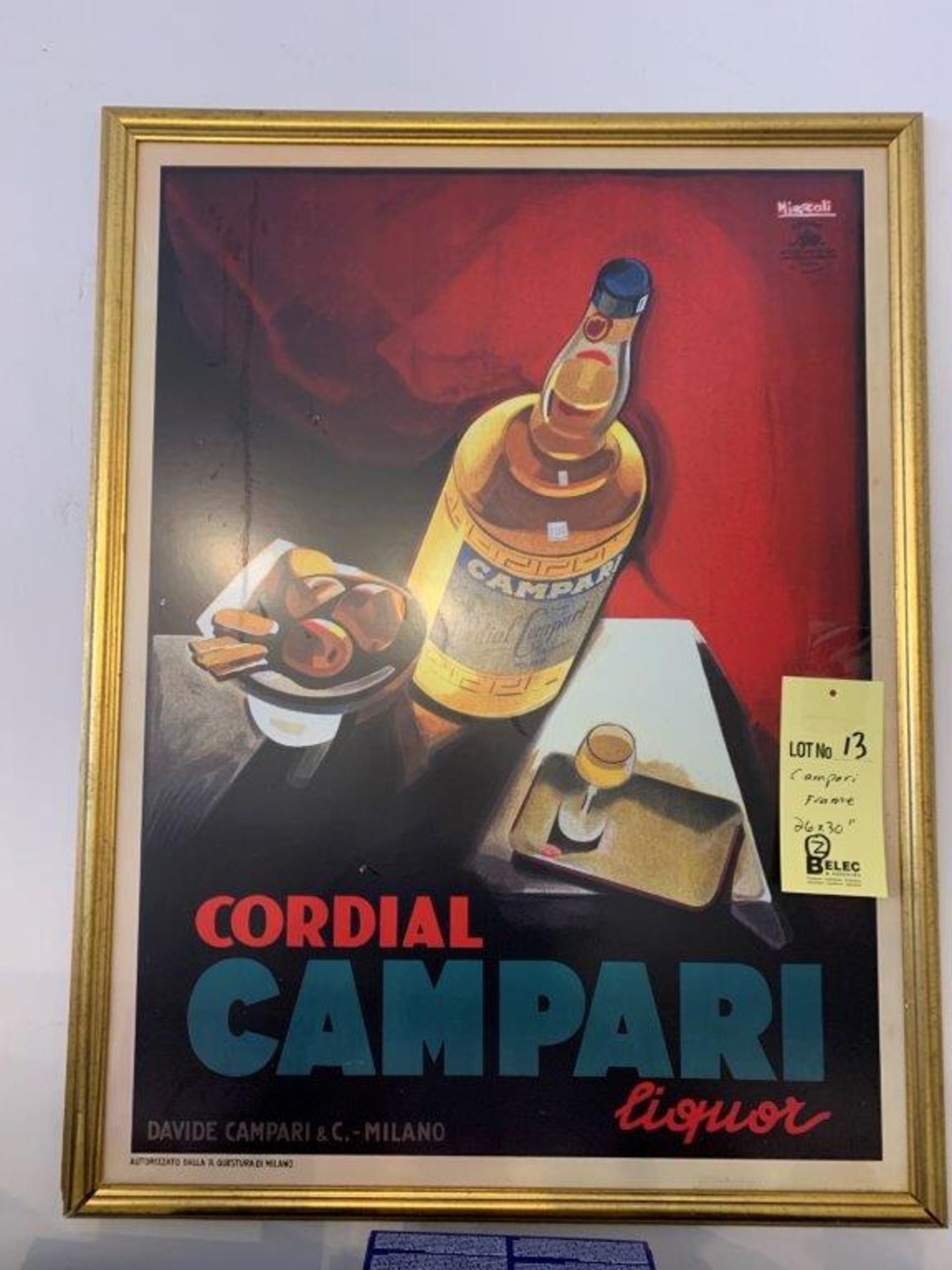 Lot de 2 cadres Campari et café 26 X 30 " (F)