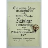 Kreissieger 1939, mit Urkunde der Wettkampfgruppe "Energie-Verkehr-Verwaltung".