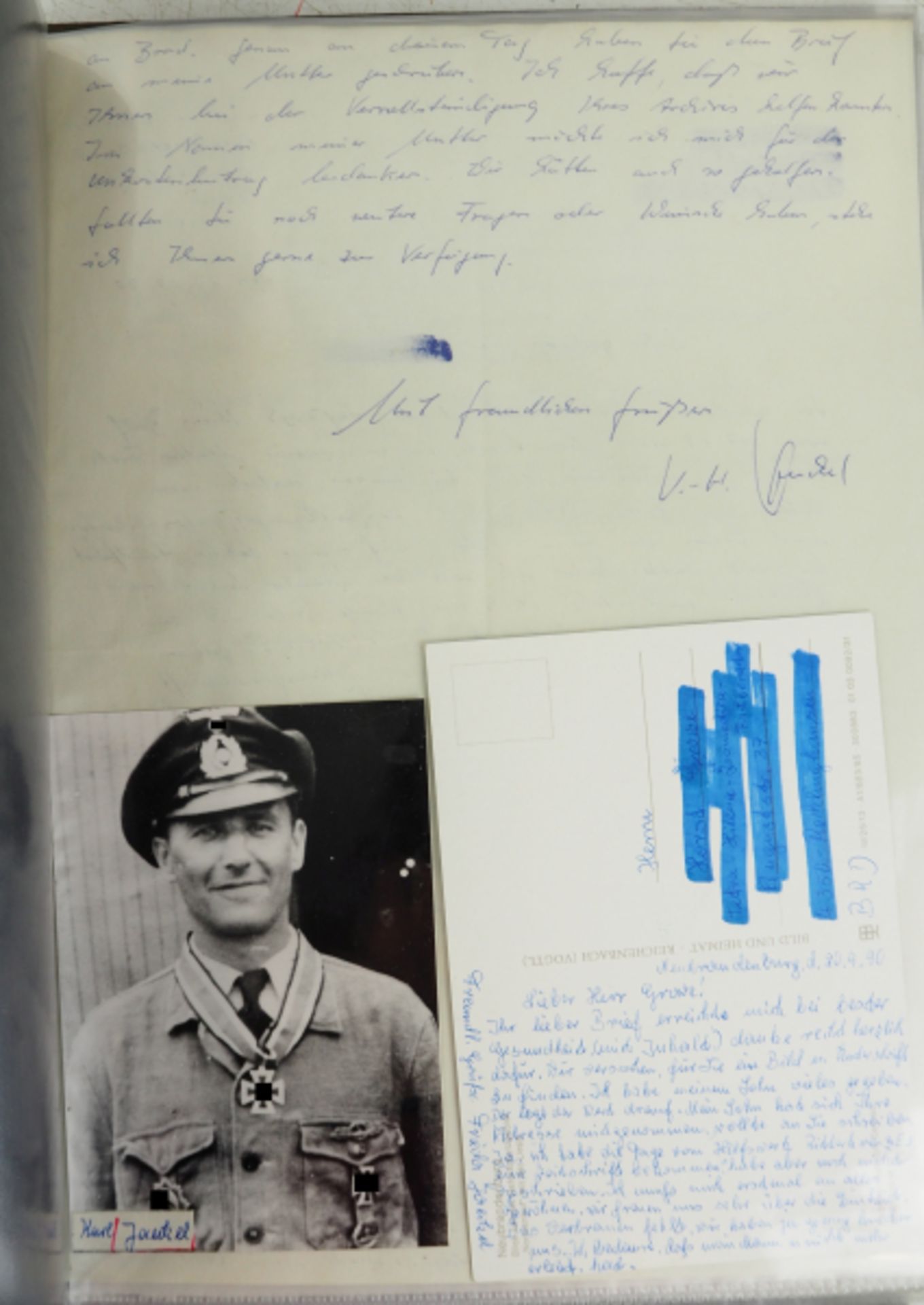 Kriegsmarine: Lot Ritterkreuzträger Autographen.< - Bild 5 aus 5