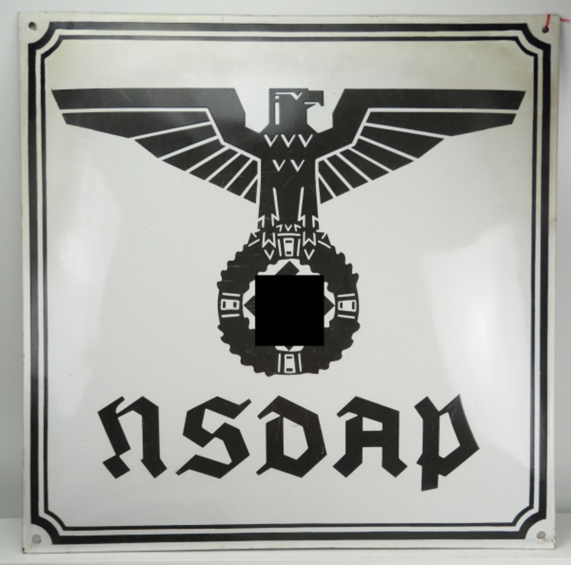 NSDAP: Dienststellen Emaillschild, 1. Ausführung.<