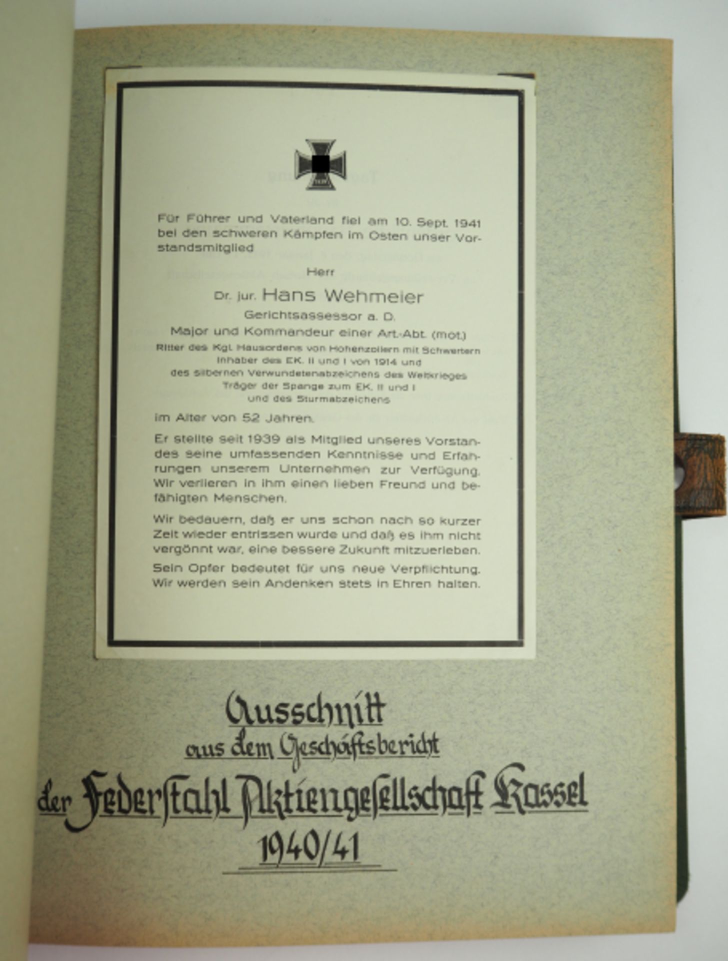 Erinnerungsalbum an den Kommandeur der I./ Artillerie-Abteilung 76 (mot.). - Image 5 of 5