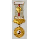 Türkei: Medaille des Roten Halbmond, 2. Modell, in Gold, mit Eichenbruch.<