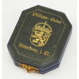 Hessen: Großherzoglicher Orden Philipp des Großmütigen, Ritterkreuz 1. Klasse Etui.<br