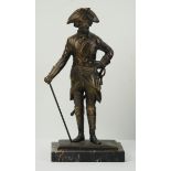 Preussen: Friedrich der Große Bronze-Statue.<