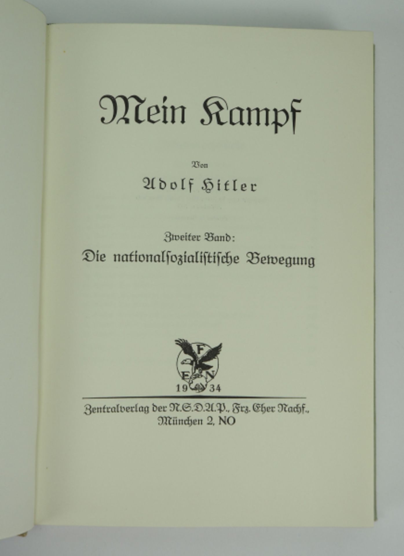 Hitler, Adolf: Mein Kampf - Erstausgabe in 2 Bänden.< - Bild 3 aus 3
